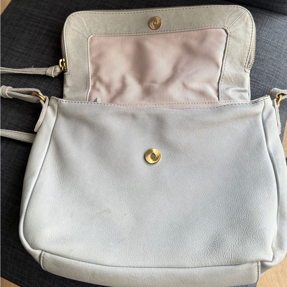 Genuine Leather Margot Soft Gray Crossbody Bag - Picture 4 of 6